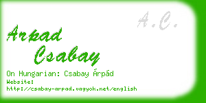 arpad csabay business card