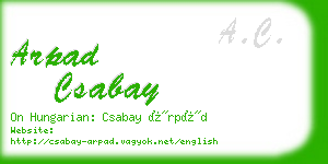 arpad csabay business card